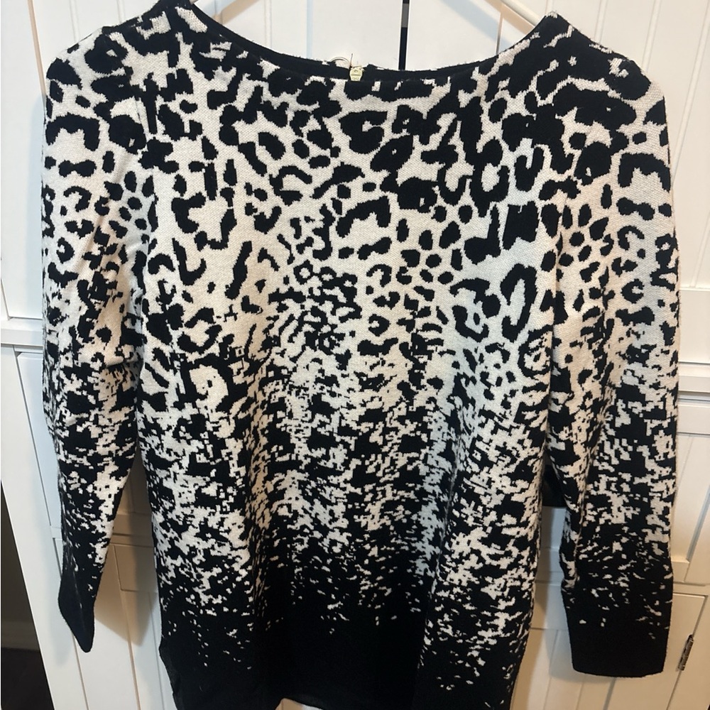 Leopard Print Chico's Monochrome Patterned Tunic Knit Top